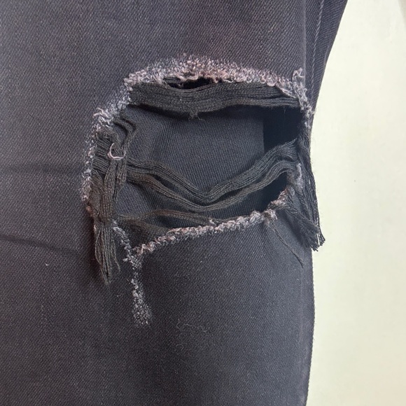 Old Navy Black Distressed Sky High Straight Leg Jeans - Picture 9 of 9